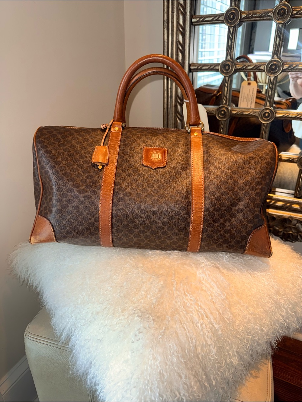 ✨ Authentic Vintage Celine Macadam Boston 45 Travel Bag